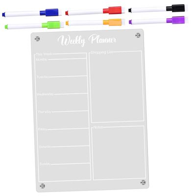 Magnetic Acrylic Refrigerator Calendar Planner, Wipeable, 1 Pc