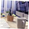 VALICLUD 3-Piece Rustic Round Wooden Planter Set view 4