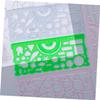 12-Piece Green PP Geometric Drawing Stencil Set view 2