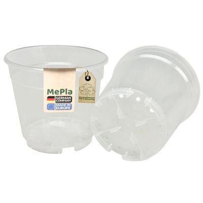 MePla - 15-Piece Transparent Orchid Pots, 17 cm (H: 17/15.4 cm, 2.2 L) - Promotes Air Circulation and Helps Prevent Waterlogging