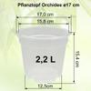 MePla - 15-Piece Transparent Orchid Pots, 17 cm (H: 17/15.4 cm, 2.2 L) - Promotes Air Circulation and Helps Prevent Waterlogging view 2