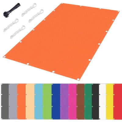 nvdsivee Rectangular Balcony Privacy Screen Sun Shade, Waterproof, 95% UV Protection, Orange, 3 x 4 m