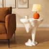 VDCVADKYE Round White Oval Side Table, 21.6-Inch Multipurpose Coffee Table view 4