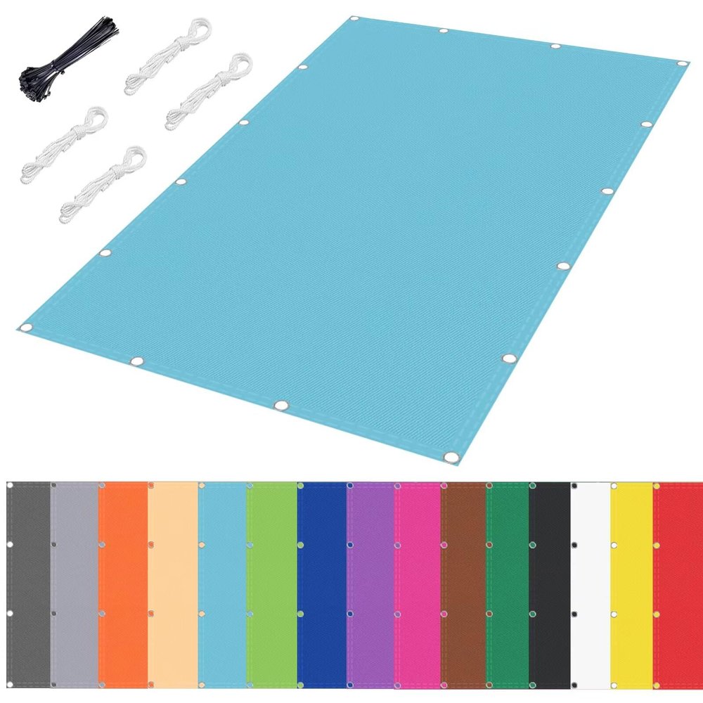 nvdsivee Rectangular Balcony Privacy Shade Sail, Waterproof, 95% UV Protection, Blue, 1.5 x 10 m