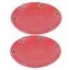 KONTONTY Red Ceramic Plant Saucers, 11 cm, 2-Pack, Round view 1