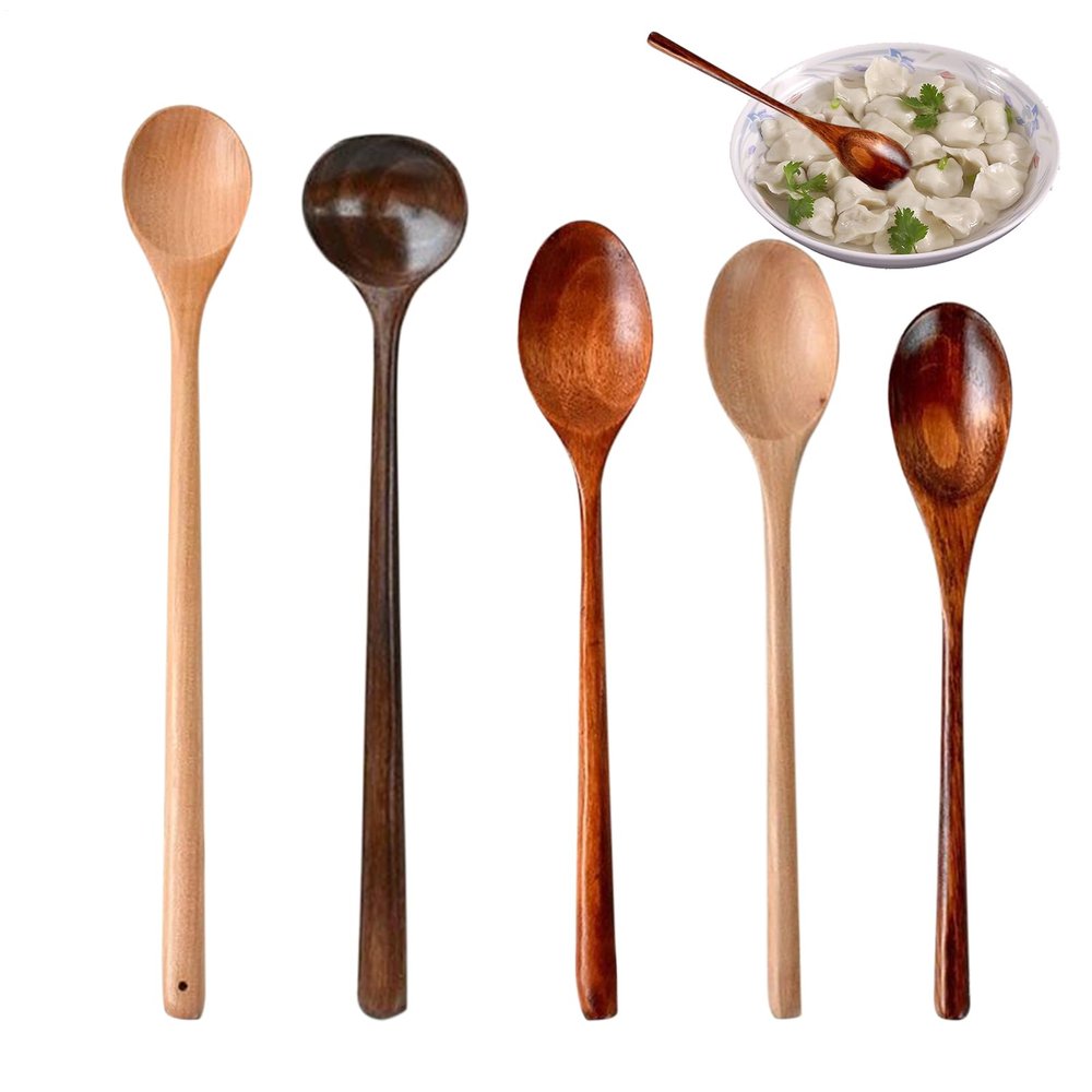 Wooden Cooking Spoon with Long Handle