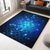 Blue Honeycomb Geometric Rug, 80 x 150 cm, Ultra-Soft, Non-Slip, Washable view 1