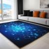Blue Honeycomb Geometric Rug, 80 x 150 cm, Ultra-Soft, Non-Slip, Washable view 3