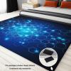 Blue Honeycomb Geometric Rug, 80 x 150 cm, Ultra-Soft, Non-Slip, Washable view 4