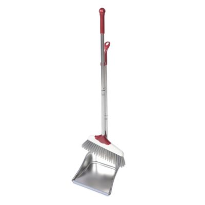 Household Broom and Stainless Steel Dustpan with Flexible Bristles