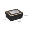 Paper Gift Box with Gold Rim and Window - Black Pack view 2