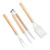 3-Piece Grill Tongs Set with Heat-Resistant Stainless Steel and Wooden Handles view 1