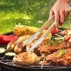 3-Piece Grill Tongs Set with Heat-Resistant Stainless Steel and Wooden Handles view 2