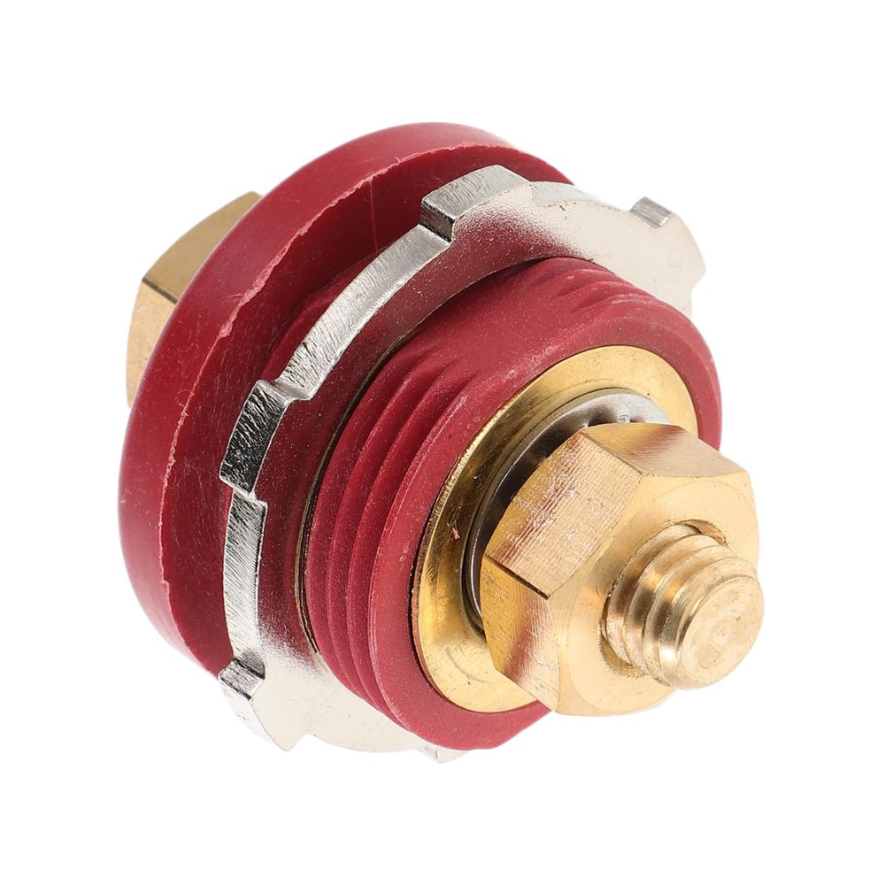 Yacht Terminal Connector, 3/8-Inch Copper/Nylon Connecting Stud, Red