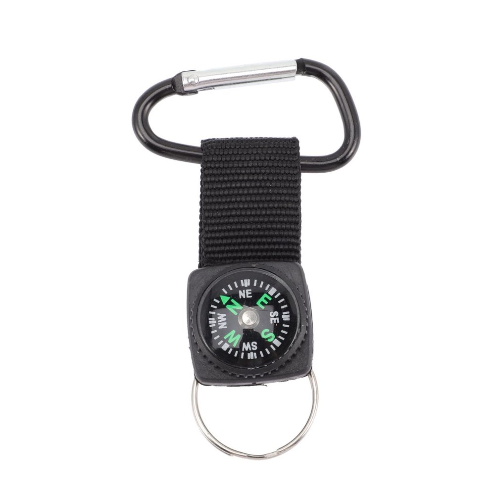 HANABASS 18-Piece Aluminum Alloy Compass Keychains with Webbing