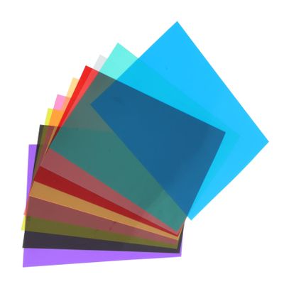 Light Diffuser Film, 9-Piece PVC Colored Filter Sheets for Video