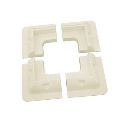 ibasenice 4-Piece White Plastic Solar Panel Stands, Drill-Free Corner Mounts with Strong Side Support for Garages and Buildings