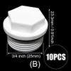 PPR Pipe End Cap Fittings, 10-Piece Set view 3