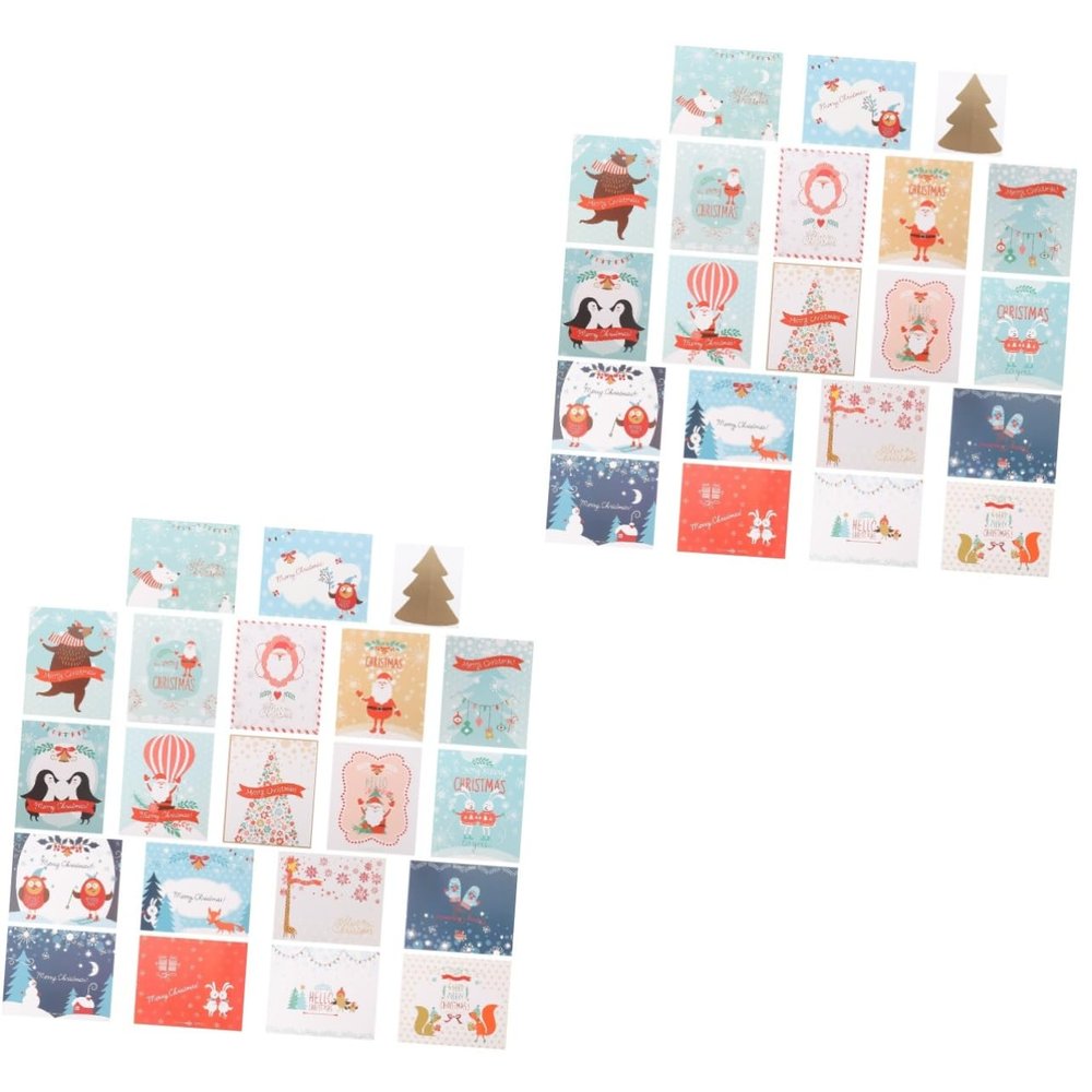 Cabilock 2-Set Christmas Cards with Scratch-Off Stickers