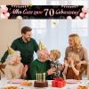 70th Birthday Decorations, Rose Gold Black Banner, Happy 70th Birthday, 40 x 270 cm view 4