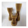 YUEKOPOU Foldable Paper Cake Stands, 3-Pack Roman Columns, Brown view 1