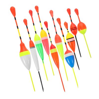 SOIMISS Fishing Floats, Highly Sensitive, 10-Piece Plastic Set, Random Colors