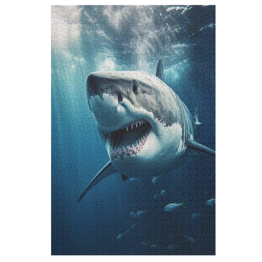 Adult Jigsaw Puzzle, 1,000 Pieces, Shark, Wooden Puzzle, Birthday Gift, Wall Decor, 78 × 53 cm