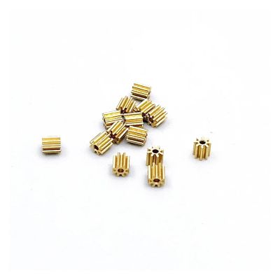5-Piece Lot 0.3 Module 16T Metal Copper Gear with 1.98 mm Bore for 1 mm, 1.5 mm, or 2 mm Shafts