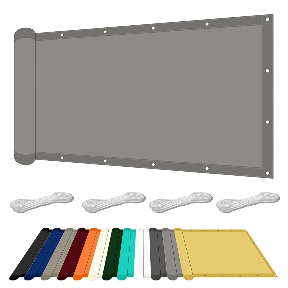 Rectangular Shade Sail 225 x 460 cm with UV Protection for Patio, Balcony & Garden, Light Gray