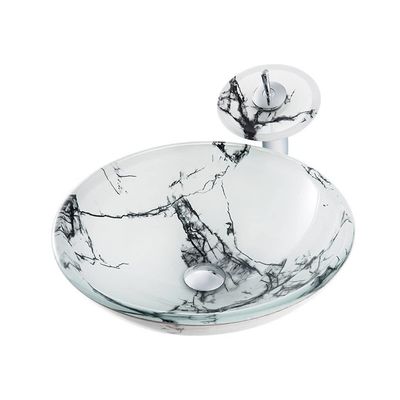 QUSYZD Modern Tempered Glass Countertop Bathroom Sink
