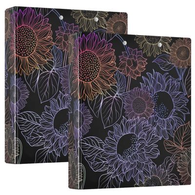 Sunflower Ring Binder, 3.8 cm, 3 Rings, 200 Sheets, Cute Clipboard Binder, 31.5 x 27 x 6 cm, 1 Pc