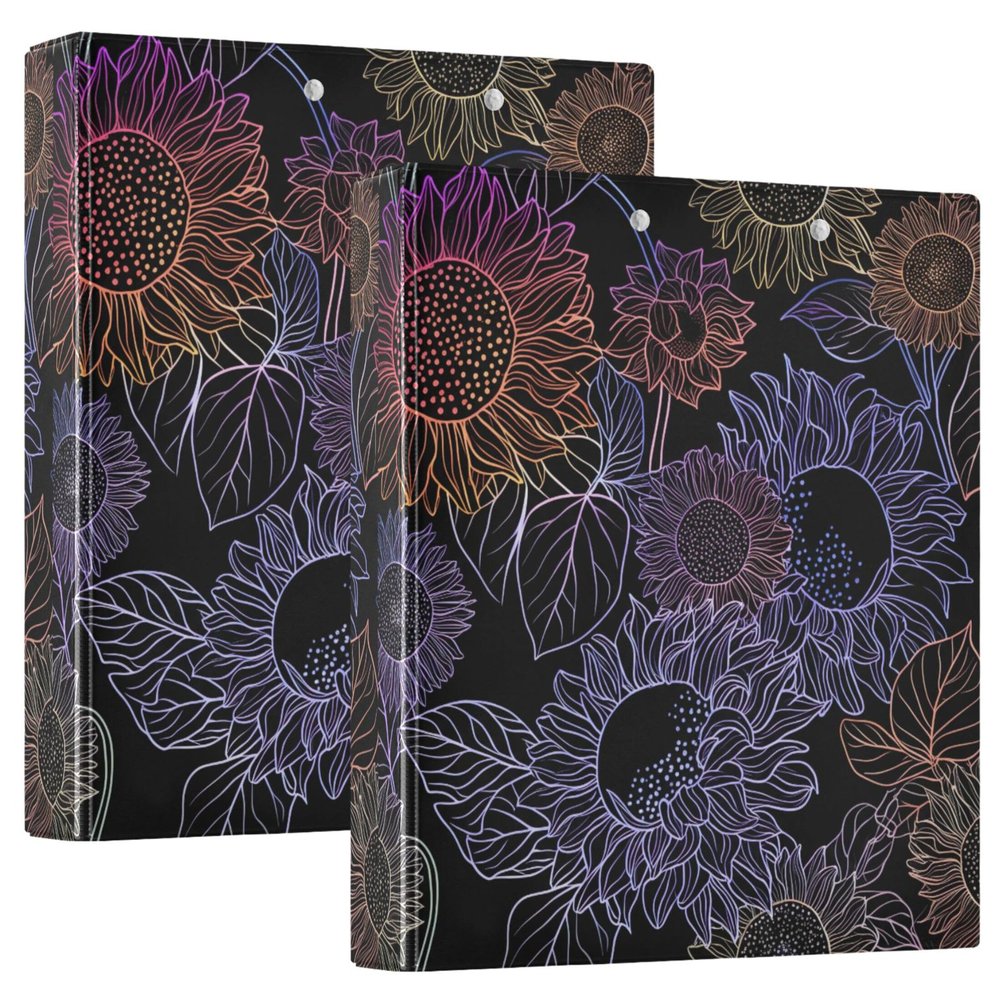 Sunflower Ring Binder, 3.8 cm, 3 Rings, 200 Sheets, Cute Clipboard Binder, 31.5 x 27 x 6 cm, 1 Pc