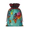 Christmas Gift Bags with World Map Print and Drawstring view 2