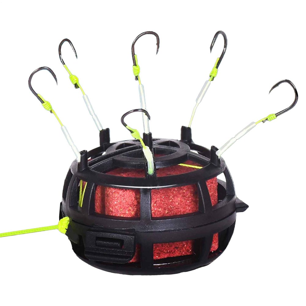 Carp Hooks with Bait Cage for Perch Fishing, Reverse Bottom Rig