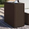 SKM Outdoor Side Table with Glass Top, Brown, 58 x 27.5 x 55 cm view 1