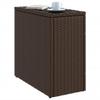 SKM Outdoor Side Table with Glass Top, Brown, 58 x 27.5 x 55 cm view 4