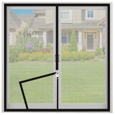 Window Insect Screen with Semi-Transparent Self-Adhesive Zipper, Gray, 130 x 150 cm