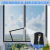 Window Insect Screen with Semi-Transparent Self-Adhesive Zipper, Gray, 130 x 150 cm view 4