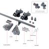 DRFGNF Retractable Sliding Library Ladder Hardware Kit, Complete Rolling Rail Set (Ladder Not Included), Mobile Round-Tube Rail with Floor Wheels, 3.3–20 ft (20 ft) view 2