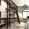DRFGNF Retractable Sliding Library Ladder Hardware Kit, Complete Rolling Rail Set (Ladder Not Included), Mobile Round-Tube Rail with Floor Wheels, 3.3–20 ft (20 ft) view 4