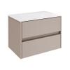 FACKELMANN Compact Line Bathroom Vanity with Ceramic Sink, Cashmere/Gray, 71 in. Wide view 1
