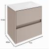 FACKELMANN Compact Line Bathroom Vanity with Ceramic Sink, Cashmere/Gray, 71 in. Wide view 2