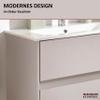FACKELMANN Compact Line Bathroom Vanity with Ceramic Sink, Cashmere/Gray, 71 in. Wide view 4