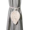 YGLEEULI Curtain Tiebacks, Leaf Design, Hand-Woven Cotton Tassel Decorative Accessories for Living Room Curtains (Brown Rope, 116 cm) view 2