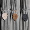 YGLEEULI Curtain Tiebacks, Leaf Design, Hand-Woven Cotton Tassel Decorative Accessories for Living Room Curtains (Brown Rope, 116 cm) view 3