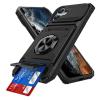 IMEIKONST Rugged Case for iPhone 16e / 17e, Card Holder, Black, TCKB view 1