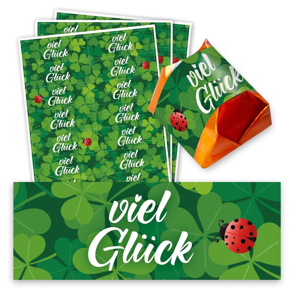 younikat 60-Piece Clover Sticker Set for Chocolate Pralines