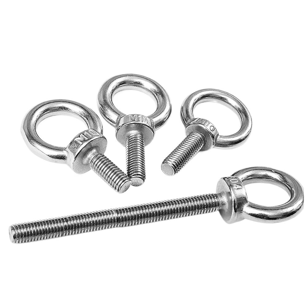 SS304 Stainless Steel Shoulder Eye Bolts with Nut, M3–M20, 1 Piece (M14 × 80 mm)