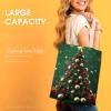 BVKWNTSA Large-Capacity Canvas Tote Bag with Round Christmas Tree Design view 2