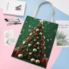BVKWNTSA Large-Capacity Canvas Tote Bag with Round Christmas Tree Design view 3